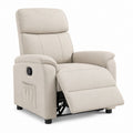 Fauteuil relax manuel inclinable beige en polyester 89 x 94 x 102 cm