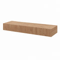 Étagère murale rectangulaire chêne clair en MDF plaqué chêne 160 x 30 x 30 cm