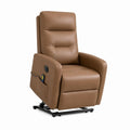 Fauteuil releveur électrique inclinable marron en polyuréthane 85 x 93 x 108 cm