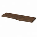 Étagère murale rectangulaire marron foncé en panneau de particules 80 x 20 x 3.8 cm
